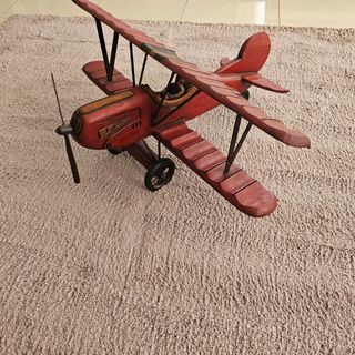 Avión biplano madera vintage