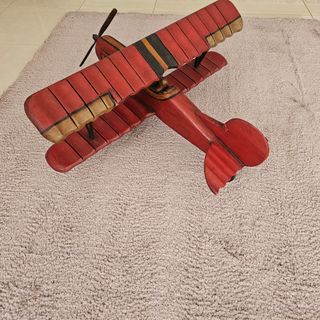 Avión biplano madera vintage
