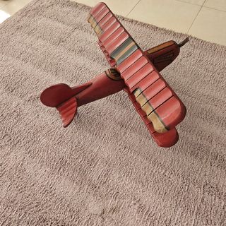 Avión biplano madera vintage