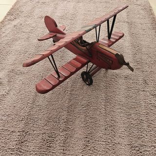 Avión biplano madera vintage