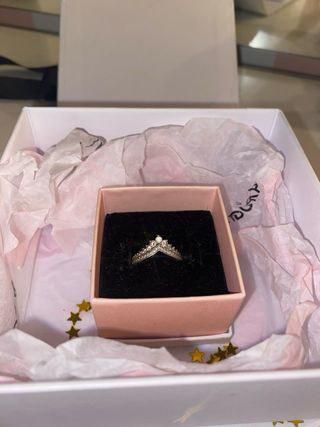 Anillo Pandora Corona Plata, con todas las cajas 