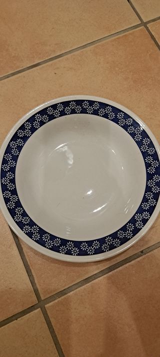 Platos hondos porcelana azul y blanco