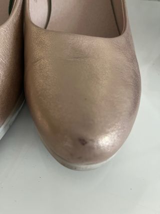 Zapatos mujer dorados | Piel rosa