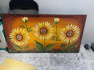 Quadro girasoli dipinti a mano