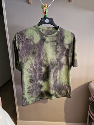 Camiseta tie-dye verde gris XL