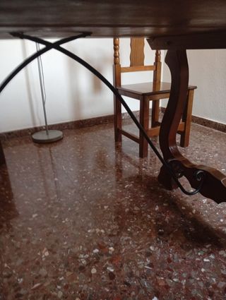 Mesa madera maciza + 8 sillas