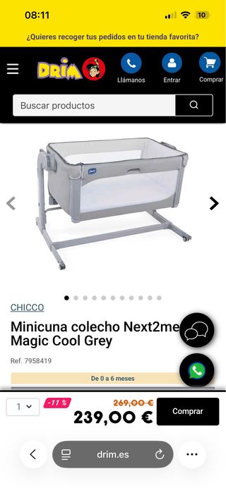 Cuna Colecho Chicco Next2Me Magic