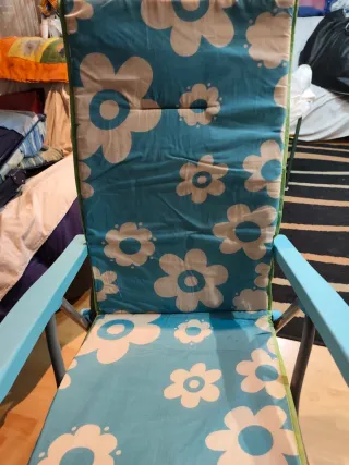 Hamaca-Tumbona playa azul y blanca