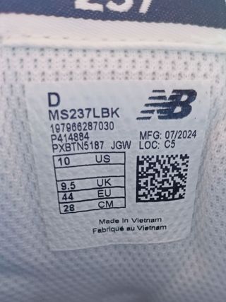 Zapatillas New Balance 237 talla 44 negro