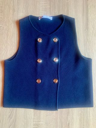 Top azul Zara corte chaleco