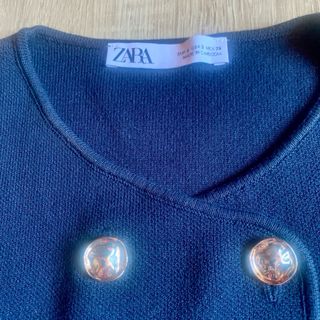 Top azul Zara corte chaleco
