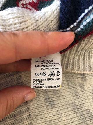 Chaleco punto gris multicolor talla L