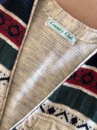Chaleco punto gris multicolor talla L
