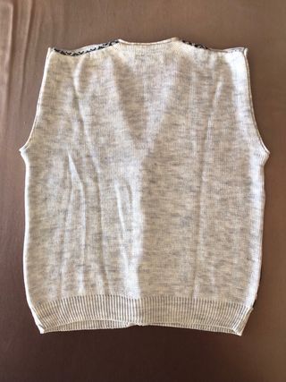 Chaleco punto gris multicolor talla L