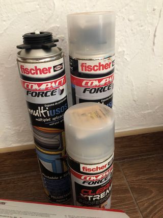 Pistola Espuma Poliu Fischer + Espuma + Limpiador 