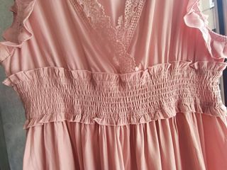 Vestido largo rosa - Talla grande