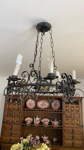 Lampara techo hierro forjado
