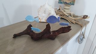 Ramo marino ceramico con pesci