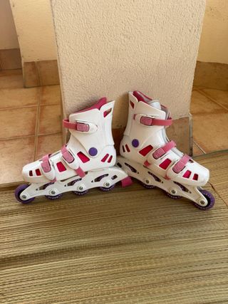 Patines línea niña - Blancos Rosa Lila talla 37