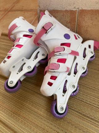 Patines línea niña - Blancos Rosa Lila talla 37