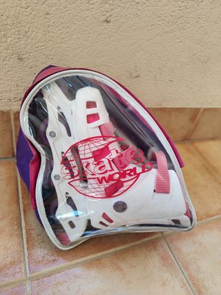 Patines línea niña - Blancos Rosa Lila talla 37