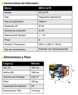 Generador Ayerbe AY-12500H TX AVR E- 5418065