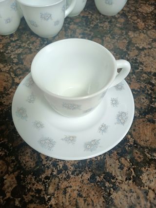 Conjunto de 6 tazas y 10 platos 