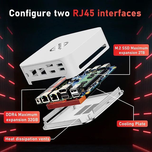 Mini PC blanco y plateado