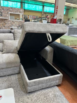 Sofá chaise longue gris - MIREN