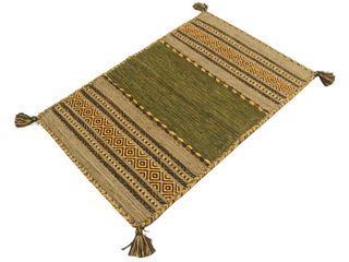 150x90 CM KILIM Verde Lavabile in Lavatrice