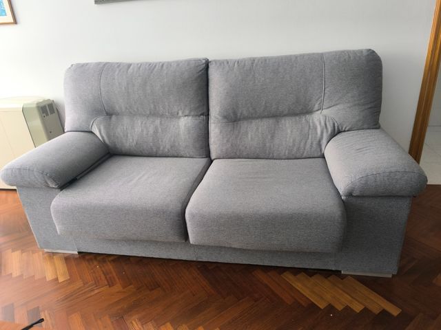 Sofa 2 plazas - Gris - Tela