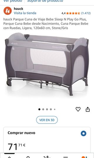 Cuna viaje Hauck + colchón NUEVA. con caja 
