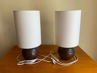 2 Lamparas Mesilla - Ceramica Marron