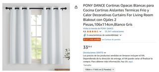 Cortinas Blancas/Grises - Aislamiento Térmico