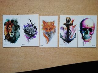 Tatuajes lote de color temporales: 15 diseños