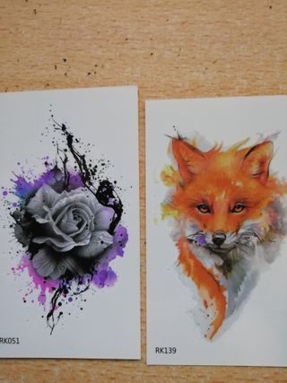 Tatuajes lote de color temporales: 15 diseños