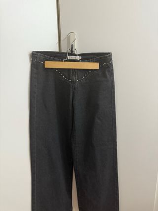 Pantalones Nicoli negros c/pedreria
