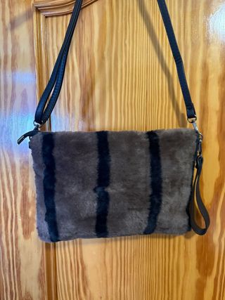 Bolso bandolera pelo negro-amarillo