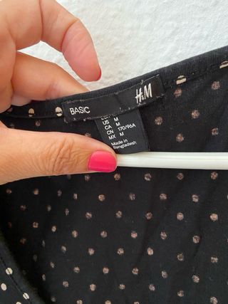 Vestido lunares H&M negro beige