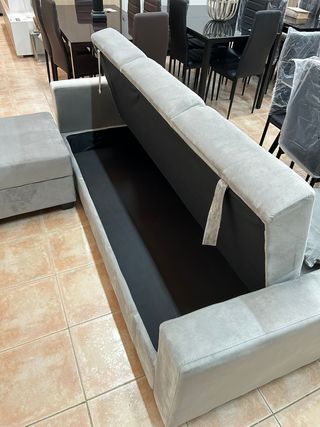 SOFA CAMA 210cm + ARCON GRIS TERCIOPELO NUEVO