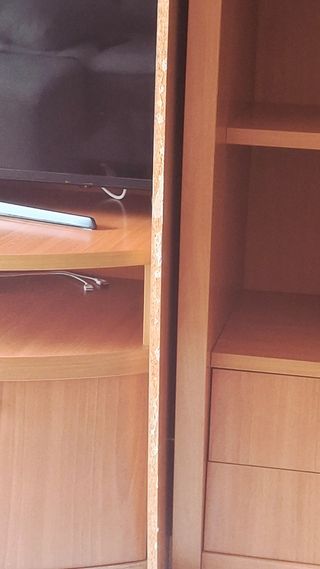 Mueble salón 2 piezas marrón-naranja