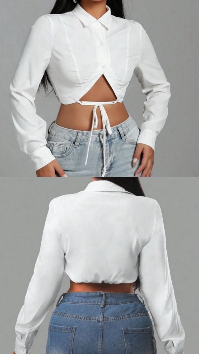 camisa blanca cropped
