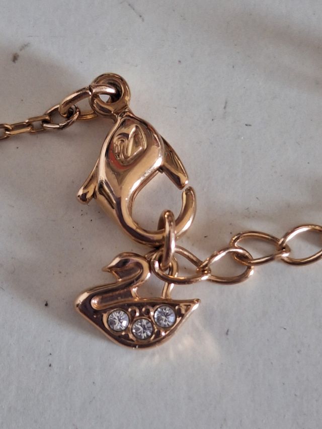 Collar y pendientes cisne dorado rosa y pulsera ✔️