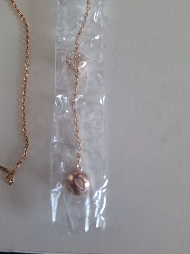 Collar y pendientes cisne dorado rosa y pulsera ✔️