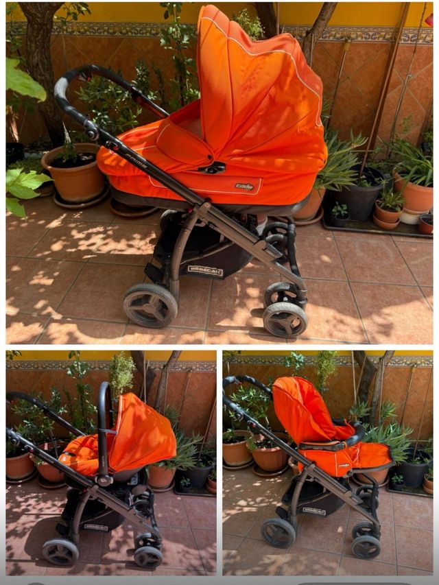Bebecar 3 en 1: Cochecito bebé naranja