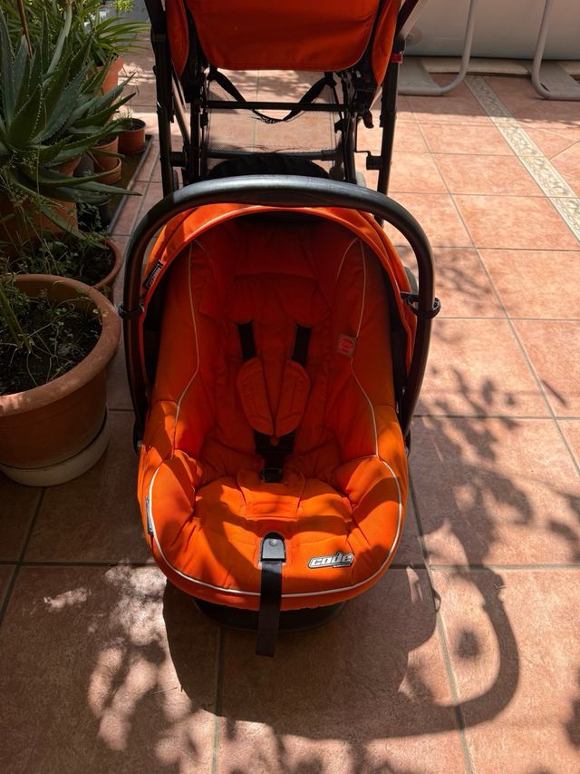 Bebecar 3 en 1: Cochecito bebé naranja