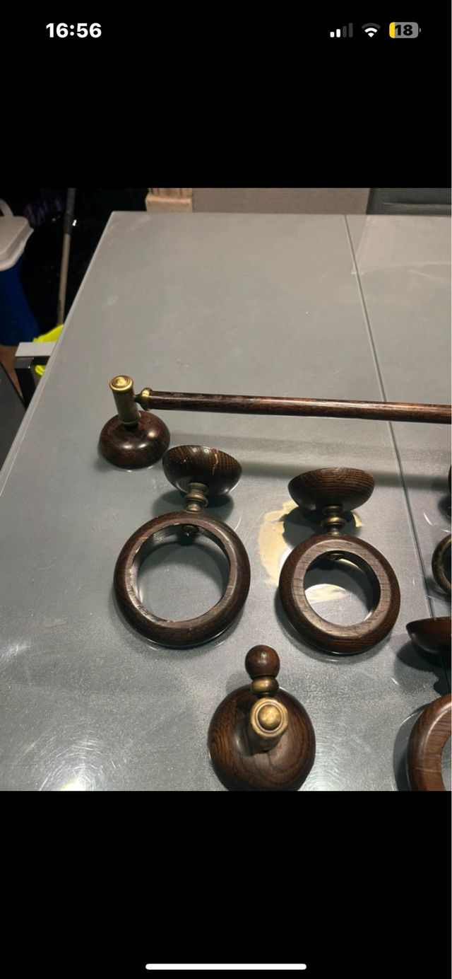 Accessori da bagno in legno - set da 8 pezzi