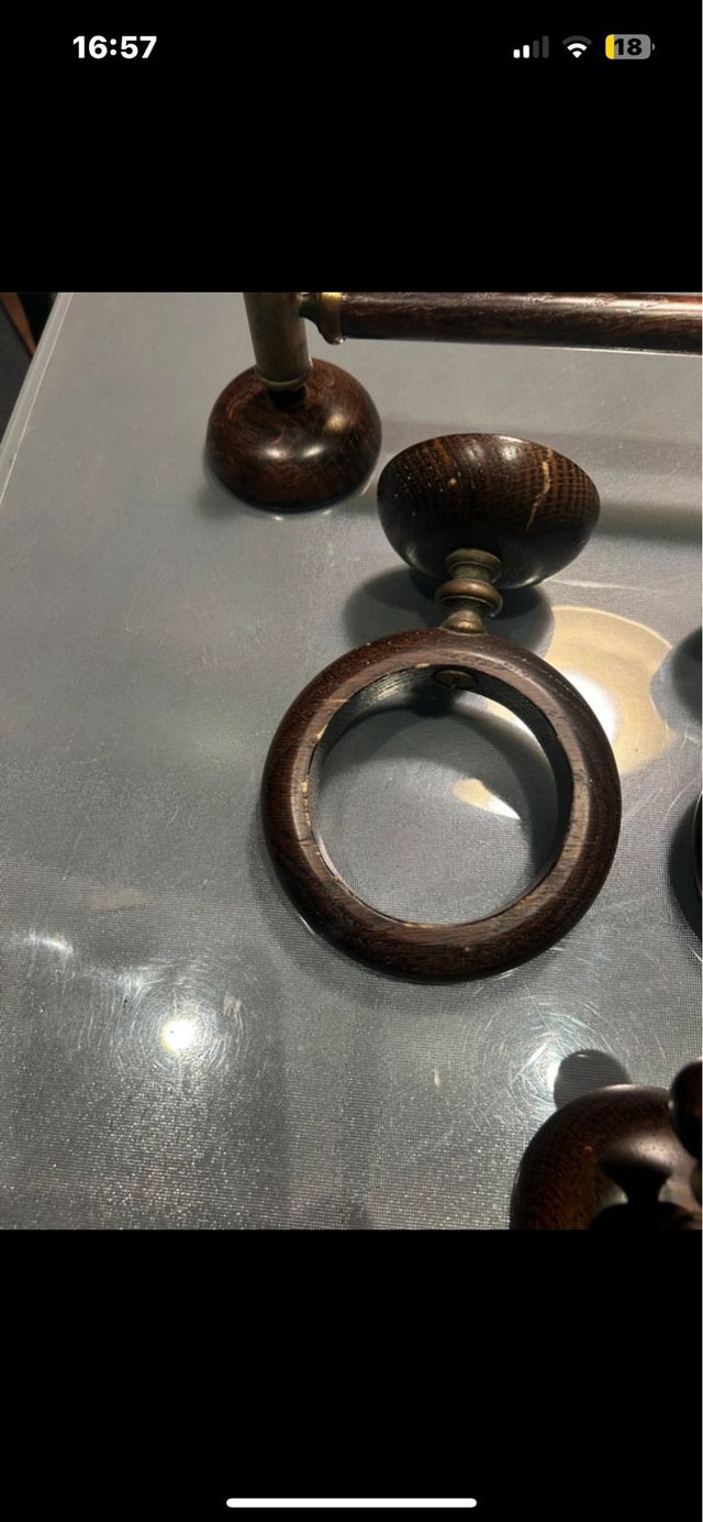 Accessori da bagno in legno - set da 8 pezzi