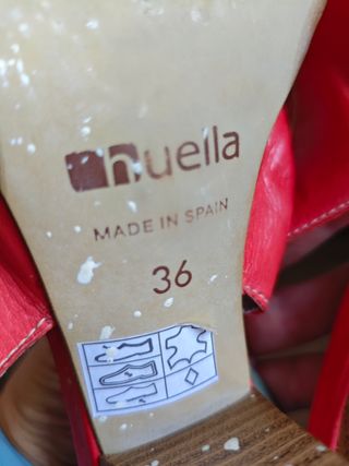Sandalias rojas tacón - piel