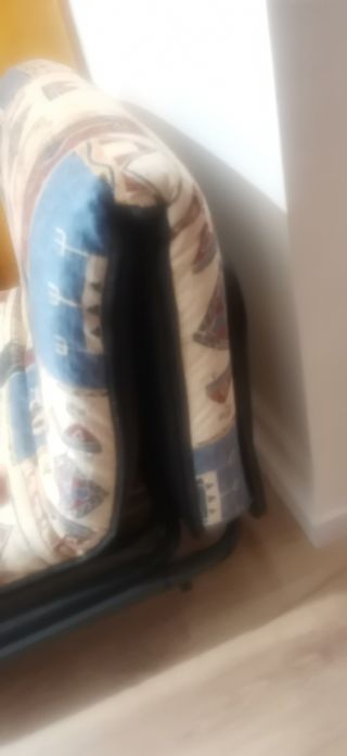 Sofa cama plegable - Azul beige con estampado